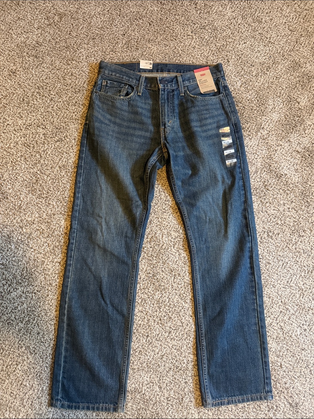 Levi's Men's Straight Jeans in Dark Blue Denim